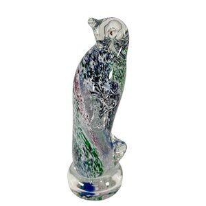 Murano Style Glass Multi Color Art Glass Penguin
